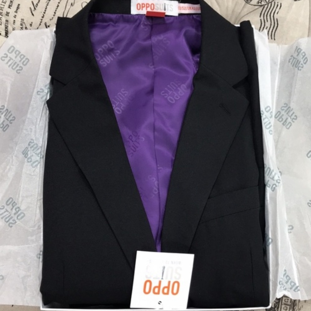 OppoSuits Black Knight Suit Men’s Black 42R NWT - Picture 4 of 4